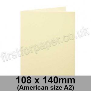 Cumulus, Pre-Creased, Single Fold Cards, 250gsm, 108 x 140mm (American A2), Cream