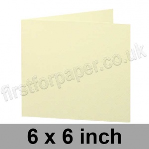 Cumulus, Pre-Creased, Single Fold Cards, 250gsm, 152mm (6 inch) Square, Cream