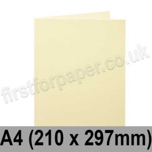 Cumulus, Pre-Creased, Single Fold Cards, 250gsm, 210 x 297mm (A4), Cream