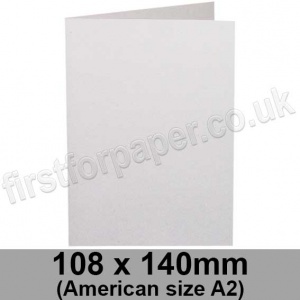 Harrier Speckled, Pre-creased, Single Fold Cards, 240gsm, 108 x 140mm (American A2), Natural White
