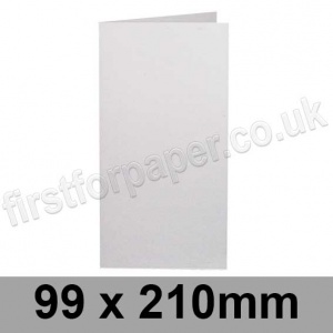 Harrier Speckled, Pre-creased, Single Fold Cards, 240gsm, 99 x 210mm, Natural White