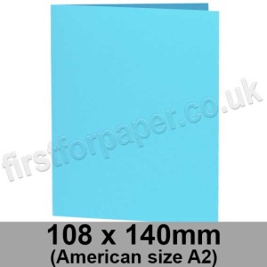 Rapid Colour Card, Pre-creased, Single Fold Cards, 240gsm, 108 x 140mm (American A2), African Blue