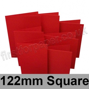 Rapid Colour Card, Pre-creased, Single Fold Cards, 240gsm, 122mm Square, Blood Red
