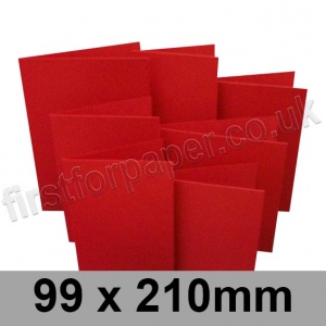 Rapid Colour Card, Pre-creased, Single Fold Cards, 240gsm, 99 x 210mm, Blood Red