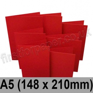 Rapid Colour Card, Pre-creased, Single Fold Cards, 240gsm, 148 x 210mm (A5), Blood Red