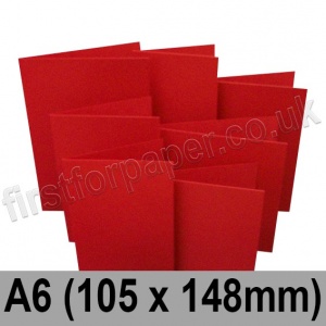 Rapid Colour Card, Pre-creased, Single Fold Cards, 240gsm, 105 x 148mm (A6), Blood Red