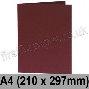 Rapid Colour Card, Pre-creased, Single Fold Cards, 250gsm, 210 x 297mm (A4), Burgundy
