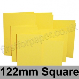Rapid Colour Card, Pre-creased, Single Fold Cards, 225gsm, 122mm Square, Canary Yellow