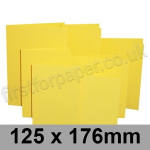 Rapid Colour Card, Pre-creased, Single Fold Cards, 225gsm, 125 x 176mm, Canary Yellow