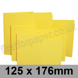 Rapid Colour Card, Pre-creased, Single Fold Cards, 225gsm, 125 x 176mm, Canary Yellow