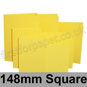 Rapid Colour Card, Pre-creased, Single Fold Cards, 225gsm, 148mm Square, Canary Yellow