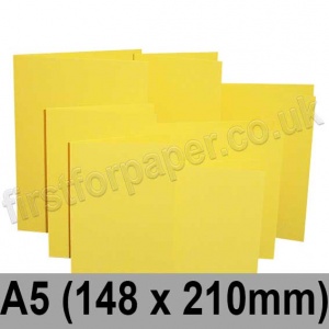 Rapid Colour Card, Pre-creased, Single Fold Cards, 225gsm, 148 x 210mm (A5), Canary Yellow