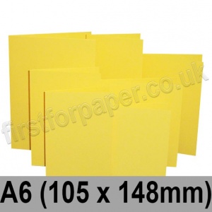 Rapid Colour Card, Pre-creased, Single Fold Cards, 225gsm, 105 x 148mm (A6), Canary Yellow