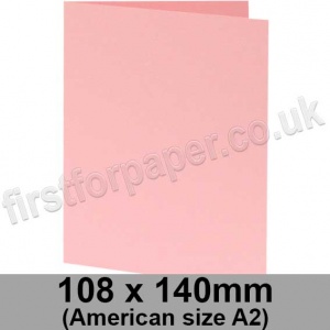 Rapid Colour, Pre-creased, Single Fold Cards, 240gsm, 108 x 140mm (American A2), Candy Floss Pink