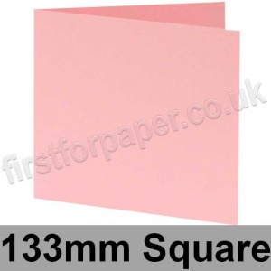 Rapid Colour, Pre-creased, Single Fold Cards, 240gsm, 133mm Square, Candy Floss Pink