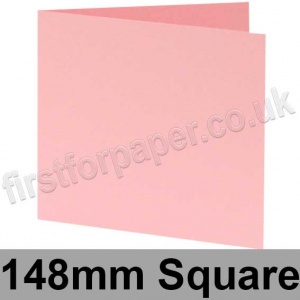 Rapid Colour, Pre-creased, Single Fold Cards, 240gsm, 148mm Square, Candy Floss Pink
