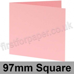 Rapid Colour, Pre-creased, Single Fold Cards, 240gsm, 97mm Square, Candy Floss Pink