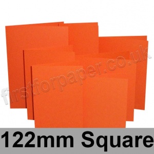 Rapid Colour Card, Pre-creased, Single Fold Cards, 225gsm, 122mm Square, Fantail Orange