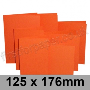 Rapid Colour Card, Pre-creased, Single Fold Cards, 225gsm, 125 x 176mm, Fantail Orange
