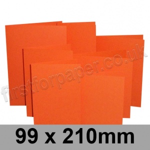 Rapid Colour Card, Pre-creased, Single Fold Cards, 225gsm, 99 x 210mm, Fantail Orange