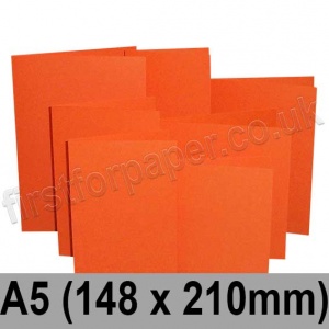 Rapid Colour Card, Pre-creased, Single Fold Cards, 225gsm, 148 x 210mm (A5), Fantail Orange