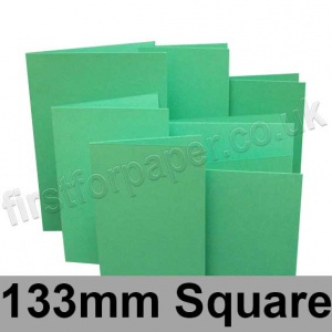 Rapid Colour Card, Pre-creased, Single Fold Cards, 225gsm, 133mm Square, Ocean Green