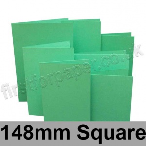 Rapid Colour Card, Pre-creased, Single Fold Cards, 225gsm, 148mm Square, Ocean Green