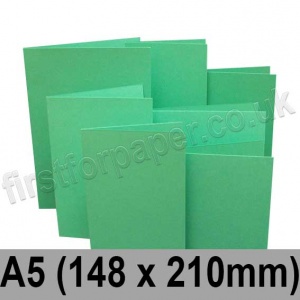 Rapid Colour Card, Pre-creased, Single Fold Cards, 225gsm, 148 x 210mm (A5), Ocean Green