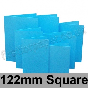 Rapid Colour Card, Pre-creased, Single Fold Cards, 225gsm, 122mm Square, Peacock Blue