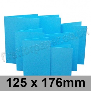 Rapid Colour Card, Pre-creased, Single Fold Cards, 225gsm, 125 x 176mm, Peacock Blue