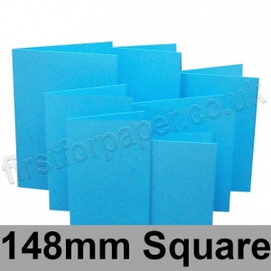 Rapid Colour Card, Pre-creased, Single Fold Cards, 225gsm, 148mm Square, Peacock Blue