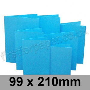 Rapid Colour Card, Pre-creased, Single Fold Cards, 225gsm, 99 x 210mm, Peacock Blue
