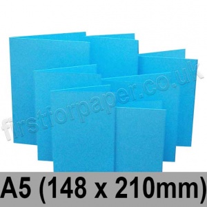 Rapid Colour Card, Pre-creased, Single Fold Cards, 225gsm, 148 x 210mm (A5), Peacock Blue