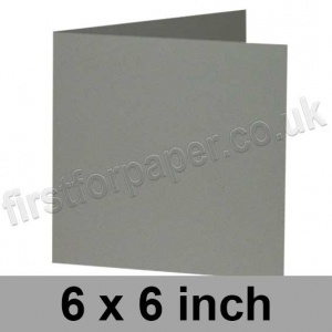 Rapid Colour Card, Pre-creased, Single Fold Cards, 240gsm, 152 x 152mm (6 x 6 inch) Square, Pewter Grey