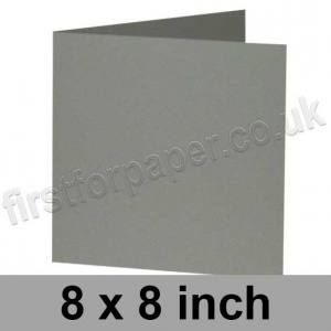 Rapid Colour Card, Pre-creased, Single Fold Cards, 240gsm, 203 x 203mm (8 x 8 inch) Square, Pewter Grey