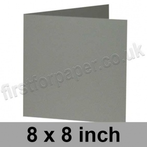 Rapid Colour Card, Pre-creased, Single Fold Cards, 240gsm, 203 x 203mm (8 x 8 inch) Square, Pewter Grey
