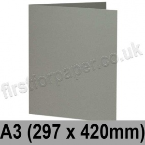 Rapid Colour Card, Pre-creased, Single Fold Cards, 240gsm, 297 x 420mm (A3), Pewter Grey
