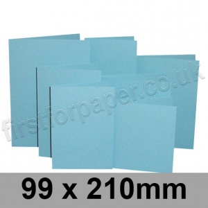 Rapid Colour Card, Pre-creased, Single Fold Cards, 225gsm, 99 x 210mm, Sky Blue