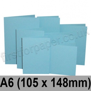 Rapid Colour Card, Pre-creased, Single Fold Cards, 225gsm, 105 x 148mm (A6), Sky Blue