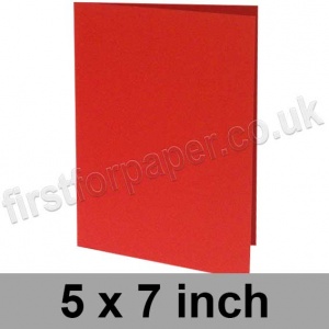 Rapid Colour Card, Pre-creased, Single Fold Cards, 225gsm, 127 x 178mm (5 x 7 inch), Rouge Red