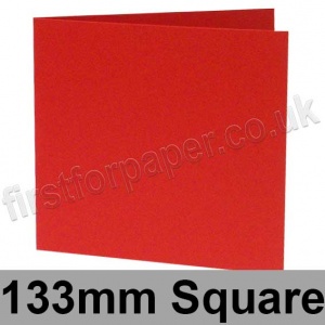 Rapid Colour Card, Pre-creased, Single Fold Cards, 225gsm, 133mm Square, Rouge Red