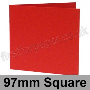 Rapid Colour Card, Pre-creased, Single Fold Cards, 225gsm, 97mm Square, Rouge Red