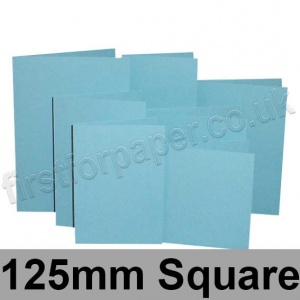 Rapid Colour Card, Pre-creased, Single Fold Cards, 225gsm, 125mm Square, Sky Blue
