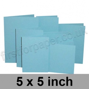 Rapid Colour Card, Pre-creased, Single Fold Cards, 225gsm, 127 x 127mm (5 x 5 inch), Sky Blue