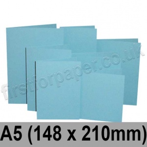 Rapid Colour Card, Pre-creased, Single Fold Cards, 225gsm, 148 x 210mm (A5), Sky Blue
