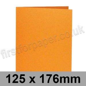 Rapid Colour Card, Pre-creased, Single Fold Cards, 240gsm, 125 x 176mm, Tiger Orange