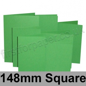 Rapid Colour Card, Pre-creased, Single Fold Cards, 225gsm, 148mm Square, Woodpecker Green