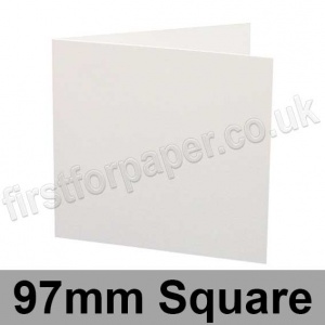 Ruskington, Pre-creased, Single Fold Cards, 300gsm, 97mm Square, Milk White