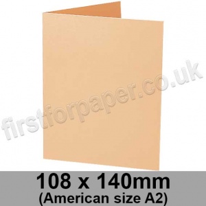 Stargazer Pearlescent, Pre-creased, Single Fold Cards, 300gsm, 108 x 140mm (American A2), Peach