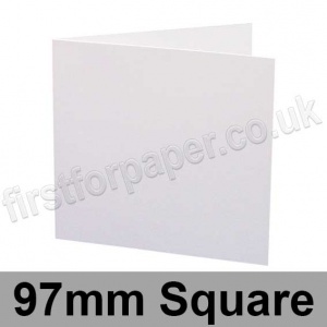 Zeta Linen Texture, Pre-creased, Single Fold Cards, 350gsm, 97mm Square Brilliant White